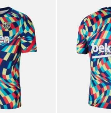 Veja a nova camisa de aquecimento do Barcelona